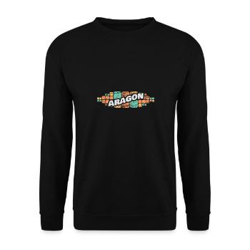 Geschenk für Aragon - Unisex Pullover - Schwarz - Vorne - Alina (178cm) & Michal (187cm)