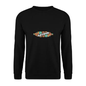 Arthur - Unisex Pullover - Schwarz - Vorne - Alina (178cm) & Michal (187cm)