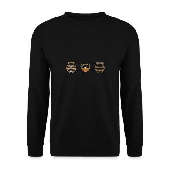 Humour pots de Poterie - Sweat-shirt Unisexe - noir - Devant - Alina (178cm) & Michal (187cm)