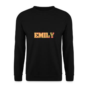 Prénom pour Emily Nom de jeune fille Nom de la femme - Sweat-shirt Unisexe - noir - Devant - Alina (178cm) & Michal (187cm)