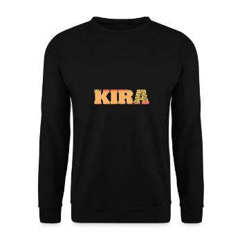 Geschenk für Kira - Unisex Pullover - Schwarz - Vorne - Alina (178cm) & Michal (187cm)
