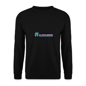 Geschenk für Alexander - Unisex Pullover - Schwarz - Vorne - Alina (178cm) & Michal (187cm)