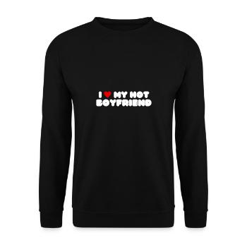 J’aime mon cadeau de couple coeur chaud - Sweat-shirt Unisexe - noir - Devant - Alina (178cm) & Michal (187cm)