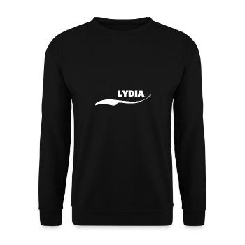 Vorname Lydia - Unisex Pullover - Schwarz - Vorne - Alina (178cm) & Michal (187cm)