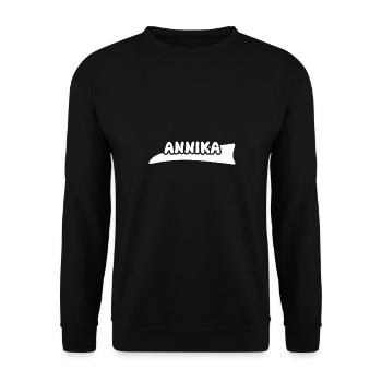 Vorname Annika - Unisex Pullover - Schwarz - Vorne - Alina (178cm) & Michal (187cm)