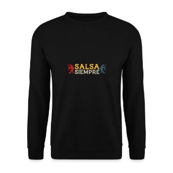 Salsa siempre - retro salsa dancer gift - Unisex Sweatshirt - black - Front - Alina (178cm) & Michal (187cm)
