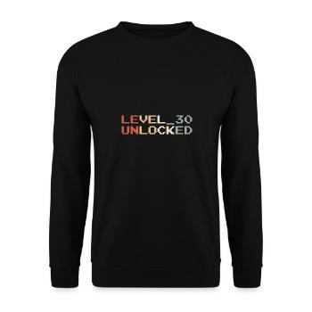Level 30 Achievement Unlocked - 30th Birthday Gift - Unisex Pullover - Schwarz - Vorne - Alina (178cm) & Michal (187cm)