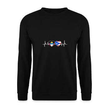 Flag of Antigua and Barbuda - Unisex Sweatshirt - black - Front - Alina (178cm) & Michal (187cm)