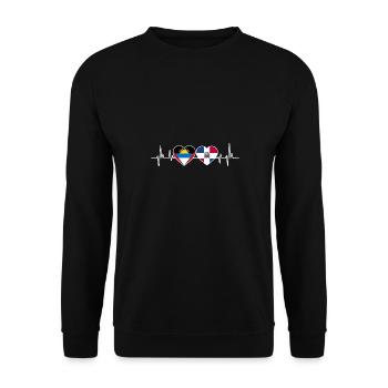 Drapeau d’Antigua-et-Barbuda - Sweat-shirt Unisexe - noir - Devant - Alina (178cm) & Michal (187cm)