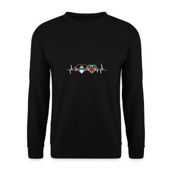 Antigua und Barbuda Flagge - Unisex Pullover - Schwarz - Vorne - Alina (178cm) & Michal (187cm)