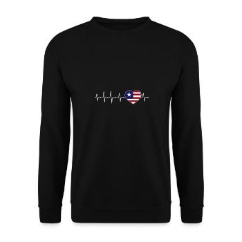 Liberia Flag Liberians - Unisex Sweatshirt - black - Front - Alina (178cm) & Michal (187cm)