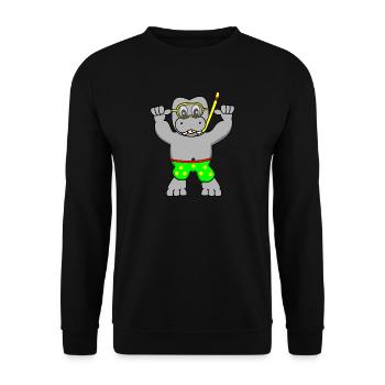 diving snorkeling diver taucher schnorcheln tauche - Unisex Pullover - Schwarz - Vorne - Alina (178cm) & Michal (187cm)
