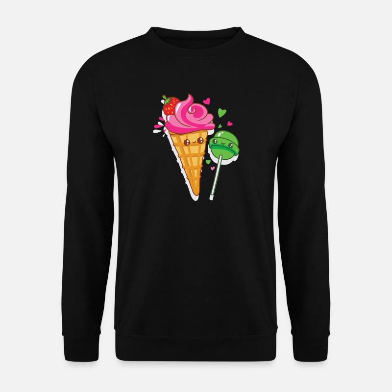 Fröhliches Eis und Lutscher sind verliebt - Unisex Pullover - Schwarz
