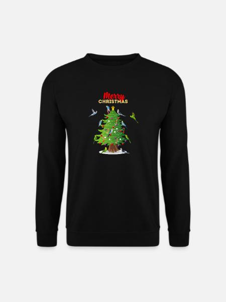 Wellensittich Weihnachtsbaum Geschenk Weihnachten - Unisex Pullover - Schwarz