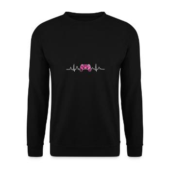 Computer Heartbeat Gaming Pc Gamer Gaming - Unisex Sweatshirt - black - Front - Alina (178cm) & Michal (187cm)