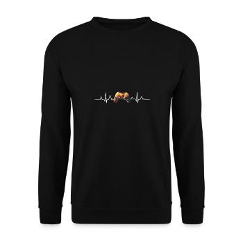 Computer Herzschlag Zocken Pc Zocker Gaming - Unisex Pullover - Schwarz - Vorne - Alina (178cm) & Michal (187cm)