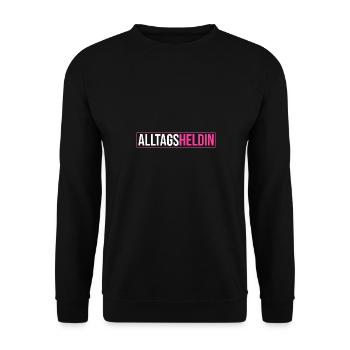 Alltags Heldin - Muttertag Geschenk Mama Heldin de - Unisex Pullover - Schwarz - Vorne - Alina (178cm) & Michal (187cm)