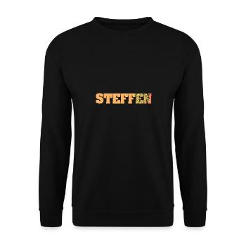 Geschenkidee Steffen - Unisex Pullover - Schwarz - Vorne - Alina (178cm) & Michal (187cm)