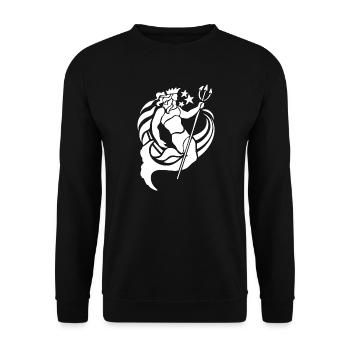 Triton Wassermann Aquarius Gott - Unisex Pullover - Schwarz - Vorne - Alina (178cm) & Michal (187cm)