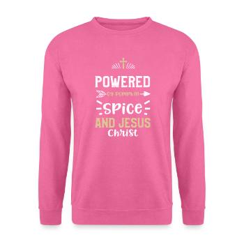 Powered By Pumpkin Spice And Jes... - Unisex Sweatshirt - pink - Front