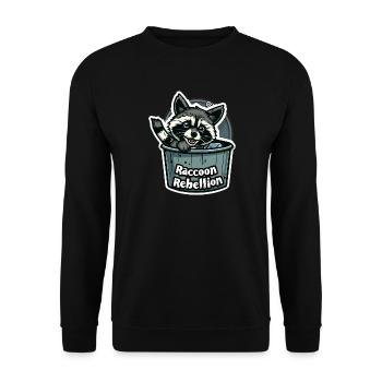 drôle raton laveur rébellion raton laveur dessin animé - Sweat-shirt Unisexe - noir - Devant - Alina (178cm) & Michal (187cm)