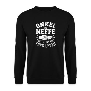 Onkel - Unisex Pullover - Schwarz - Vorne - Alina (178cm) & Michal (187cm)