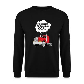 Go Coal Rolling Design for Diesel Drivers - Unisex Sweatshirt - black - Front - Alina (178cm) & Michal (187cm)