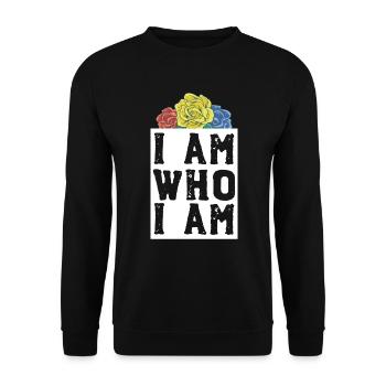 I'am who I am / PAN Roses, Pansexuell - Unisex Pullover - Schwarz - Vorne - Alina (178cm) & Michal (187cm)