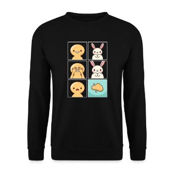 Conception de de lapin pour les propriétaires d’animaux de compagnie de lapin - Sweat-shirt Unisexe - noir - Devant - Alina (178cm) & Michal (187cm)