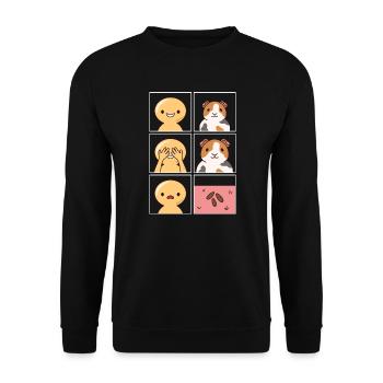 Guinea Pig Poop Design for Guinea Pig Fan - Unisex Sweatshirt - black - Front - Alina (178cm) & Michal (187cm)