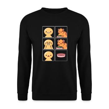 Les cochons d’Inde mangent vite Design pour les fans - Sweat-shirt Unisexe - noir - Devant - Alina (178cm) & Michal (187cm)