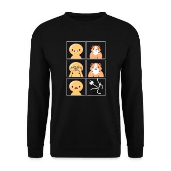 Guinea Pig Cable Eaten Design pour les fans - Sweat-shirt Unisexe - noir - Devant - Alina (178cm) & Michal (187cm)