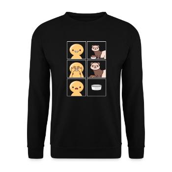 Ferrets Eat Fast Design for Ferret Fan - Unisex Sweatshirt - black - Front - Alina (178cm) & Michal (187cm)