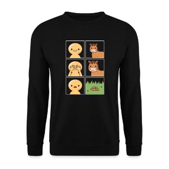 Conception du fumier de cheval pour les propriétaires de chevaux - Sweat-shirt Unisexe - noir - Devant - Alina (178cm) & Michal (187cm)