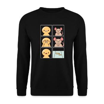 Rat Pee Design pour Rat Holder - Sweat-shirt Unisexe - noir - Devant - Alina (178cm) & Michal (187cm)