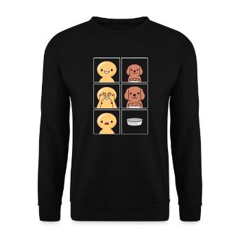 Dog Eats Fast Design for Dog Owners - Unisex Sweatshirt - black - Front - Alina (178cm) & Michal (187cm)