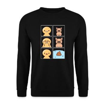 Dog Poop Design for Dog Owners - Unisex Sweatshirt - black - Front - Alina (178cm) & Michal (187cm)