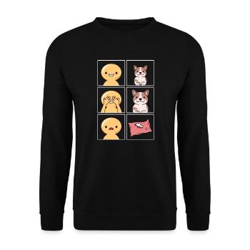Dog cushion Eaten design for dog owners - Unisex Sweatshirt - black - Front - Alina (178cm) & Michal (187cm)