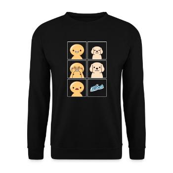 Dog Destroying Shows Design for Dog Owners - Unisex Sweatshirt - black - Front - Alina (178cm) & Michal (187cm)
