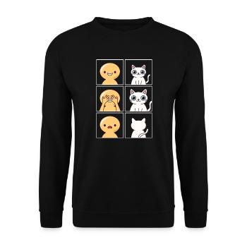 Cat Ignores Human Design for Cat Owners - Unisex Sweatshirt - black - Front - Alina (178cm) & Michal (187cm)