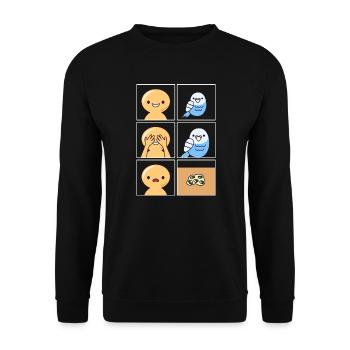 Budgie Poop Design pour les propriétaires de perruches - Sweat-shirt Unisexe - noir - Devant - Alina (178cm) & Michal (187cm)