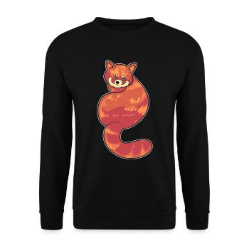 Netter roter Panda Panda-Pfleger - Unisex Pullover - Schwarz - Vorne - Alina (178cm) & Michal (187cm)