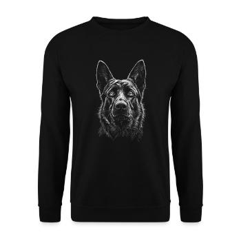 German Shepherd Portrait Dog Dog - Unisex Sweatshirt - black - Front - Alina (178cm) & Michal (187cm)