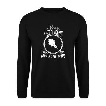 Just a vegan making vegains - Unisex Sweatshirt - black - Front - Alina (178cm) & Michal (187cm)