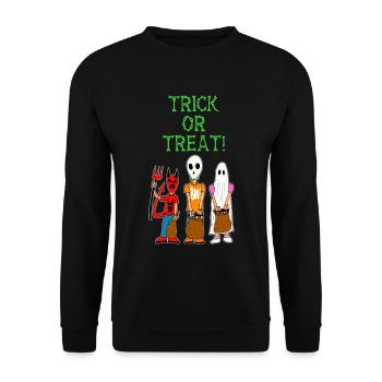 Trick or Treat Kids - Unisex Sweatshirt - black - Front - Alina (178cm) & Michal (187cm)