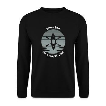Wham Bam I'm a Kayak Fan! - Unisex Pullover - Schwarz - Vorne - Alina (178cm) & Michal (187cm)