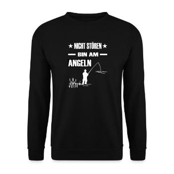 Angeln - Unisex Pullover - Schwarz - Vorne - Alina (178cm) & Michal (187cm)
