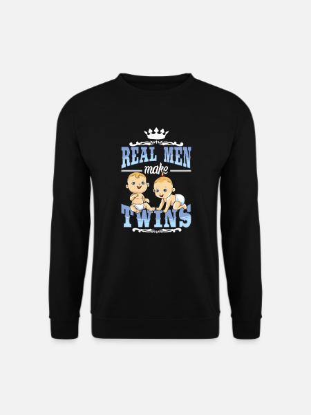 Real men make twins Zwillinge Vater Geschenk Baby - Unisex Pullover - Schwarz