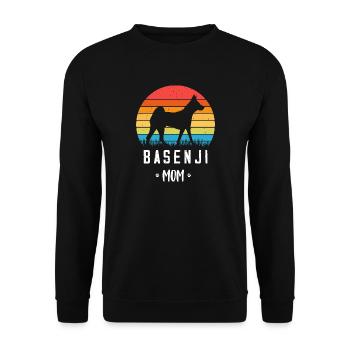 Basenji - Unisex Pullover - Schwarz - Vorne - Alina (178cm) & Michal (187cm)