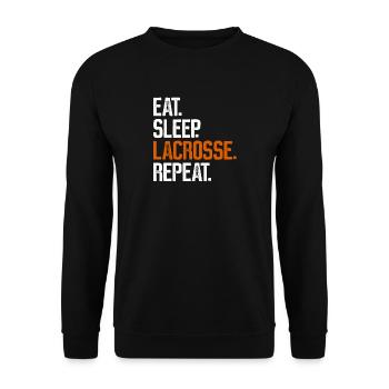 Eat Sleep Lacrosse Repeat - Unisex Sweatshirt - black - Front - Alina (178cm) & Michal (187cm)